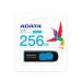 MEMORIA ADATA 256GB  USB 3.2 UV128 RETRACTIL NEGRO AZUL AUV128-256G-RBE