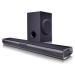 LG SOUND BAR SUBWOOFER, 2.1 CANALES, BLUETOOTH,1600W RMS , WOOFER LEVEL -15-6DB,NEGRO SQC1