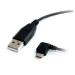 CABLE STARTECH.COM DE 1.8M USB A MICRO USB - USB 2.0 A A MICRO B ACODADO EN ANGULO A LA IZQUIERDA - NEGRO - CABLE MICRO USB B UUSBHAUB6LA