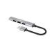 HUB USB,MANHATTAN,168427, V2.0  3 PTOS Y V3.0 1 PTO, ALUMINIO GRIS ESPACIAL 168427