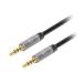 CABLE AUDIO ESTEREO, MANHATTAN,356008, 3.5MM M-M 3.0M NEGRO/ALUMINIO PLATEADO 356008