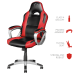 Silla Gaming Trust GXT 705R Ryon, reclinable, Color Negro/Rojo, 22256