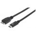 CABLE MANHATTAN USB 3.1 TIPO C / MACHO MICRO B DE 1 M 3AMP COLOR NEGRO 353397