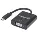 CONVERTIDOR MANHATTAN VIDEO USB TIPO C A SVGA HEMBRA  COLOR NEGRO 151771