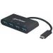 HUB USB -C (3.1) MANHATTAN 4 PUERTOS COLOR NEGRO 162746