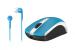 PACK MOUSE INALAMBRICO BLUE EYE GENIUS MH-8100 BATERIA RECARGABLE Y AURICULARES ALAMBRICOS AZUL 31280001402