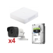 Kit IP 4 Canales 720P / 4 Camaras 1MP / 1 NVR 4 Cánales + 4 Puertos PoE / 1 HDD de 1TB / Hik-Connect P2P / Solo falta agregar cable UTP IPK4C