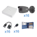 Sistema Epcom KESTXLT16B, TURBO HD720p, Incluye DVR 16ch, 16 cámaras balas (interior - exterior 3.6mm), Transceptores, Conectores, Fuente de poder profesional