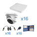 Sistema Epcom KESTXLT16DW, TURBO HD720p, Incluye DVR 16ch, 16 cámaras domo 2.8mm, Transceptores, Conectores, Fuente de poder profesional Heavy Duty 20A, Hasta 15Vcd para Larga Distancia