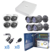 Sistema TURBO HD720p, Incluye DVR 8Ch / 4 Cámaras Bullet (exterior 3.6 mm) / 4 Cámaras Domo (interior 2.8 mm) / Transceptores / Conectores / Fuente de poder profesional, Hasta 15 Vcd para Larga Distancias KESTXLT4B/4DW