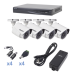 Sistema TURBOHD 1080p / DVR 4 Canales / 4 Cámaras Bala (exterior 2.8 mm) / Transceptores / Conectores / Fuente de Poder Profesional KEVTX8T4BW
