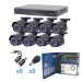 Sistema TURBOHD 1080p / DVR 8 Canales / 8 Cámaras Bala (exterior 2.8 mm) / Transceptores / Conectores / Fuente de Poder Profesional hasta 15 Vcd para Larga Distancia KEVTX8T8B