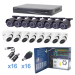 Sistema TURBOHD 1080P H.265+ Incluye DVR 16 ch / 8 cámaras bala (interior - exterior, 2.8mm)  / 8 domos eyeball (interior - exterior, 2.8mm) / transceptores / conectores / Fuente de poder profesional Heavy Duty 20A, Hasta 15Vcd para Larga Distancia KEVTX8