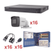 Sistema Hikvision KH1080P16BW, TURBOHD 1080p Incluye DVR 16 Canales / 16 Cámaras mini bullet 2.8mm / transceptores / conectores / Fuente de poder profesional Heavy Duty 20A, Hasta 15Vcd para Larga Distancia.