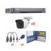 Sistema Hikvision KH1080P8BW, TURBOHD 1080p / DVR 8 Canales / 8 Cámaras Bala (exterior 2.8 mm) / Transceptores / Conectores / Fuente de Poder Profesional hasta 15 Vcd para Larga Distancia.
