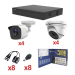 Sistema Hikvision KH720P4BW/4EW, TURBOHD 720p / Incluye DVR 8 Ch / 4 Cámaras Bala 3.6 mm / 4 Cámaras Eyeball 2.8 mm / Transceptores / Conectores / Fuente de Poder Profesional hasta 15 Vcd para Larga Distancias.
