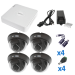 Sistema Legend TurboHD 720P de 4 canales compatible con P2P, incluye 4 HRD900 (Domo interior 900TVLs 3.6mm), transceptores, adaptadores de voltaje y fuente de poder profesional STURBOXHRD4