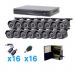 Sistema TURBOHD 1080P, 16 B8TURBOX(Bullet Exterior 2.8mm Gran Angular), Transceptores, Conectores y Fuente de Poder Profesional TURBOBX16