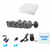 Sistema Legend TurboHD 720P de 4 canales compatible con P2P, incluye 4 LB7TURBO (Bullet Interior / exterior 3.6mm / color gris oscuro), transceptores, adaptadores de voltaje y fuente de poder profesional TURBOXSB74