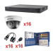 Sistema Hikvision KH1080P16DW, TURBOHD 1080p Incluye DVR 16 Canales / 16 Cámaras domo 2.8mm / transceptores / conectores / Fuente de poder profesional Heavy Duty 20A, Hasta 15Vcd para Larga Distancia.