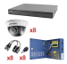 Sistema Hikvision KH1080P8DW, TURBOHD 1080p / DVR 8 Canales / 8 Cámaras Domo (interior 2.8 mm) / Transceptores / Conectores / Fuente de Poder Profesional hasta 15 Vcd para Larga Distancia.