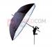 Sombrilla para Fotografía, Extragrande de 110cm , Plata/Negro, y Translucida, Doble Uso