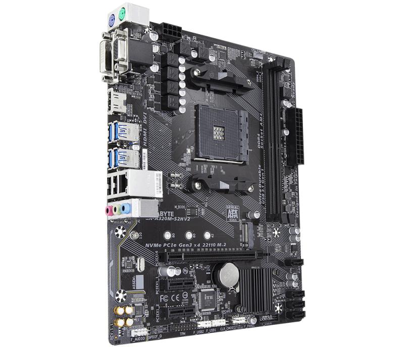 Gigabyte GA-A320M-S2H V2 (rev. 1.1) placa base Enchufe AM4 Micro ATX AMD B350