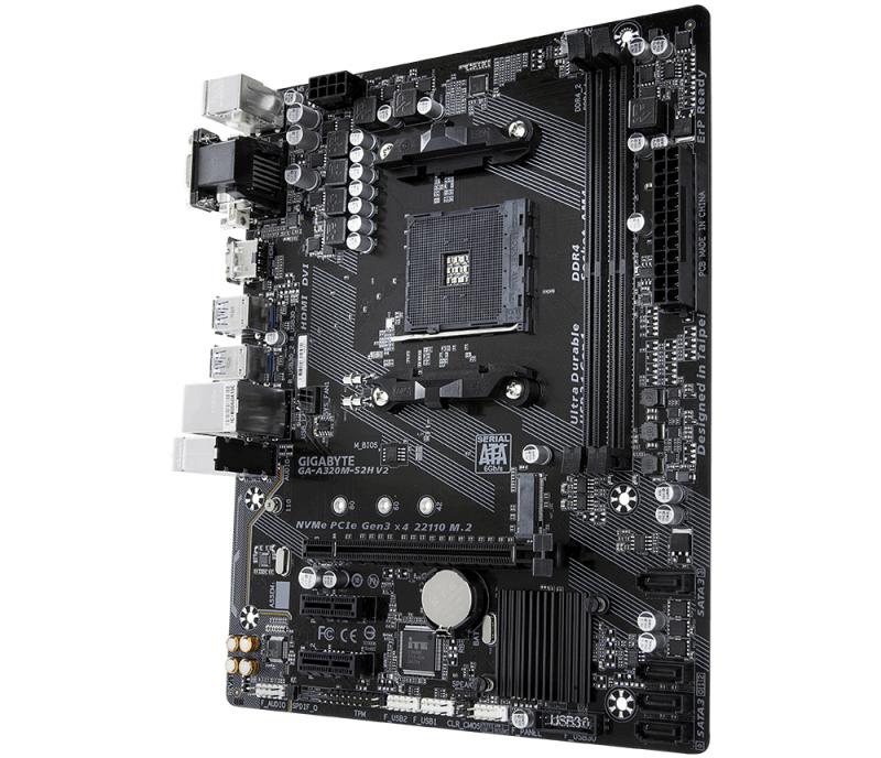 Gigabyte GA-A320M-S2H V2 (rev. 1.1) placa base Enchufe AM4 Micro ATX AMD B350