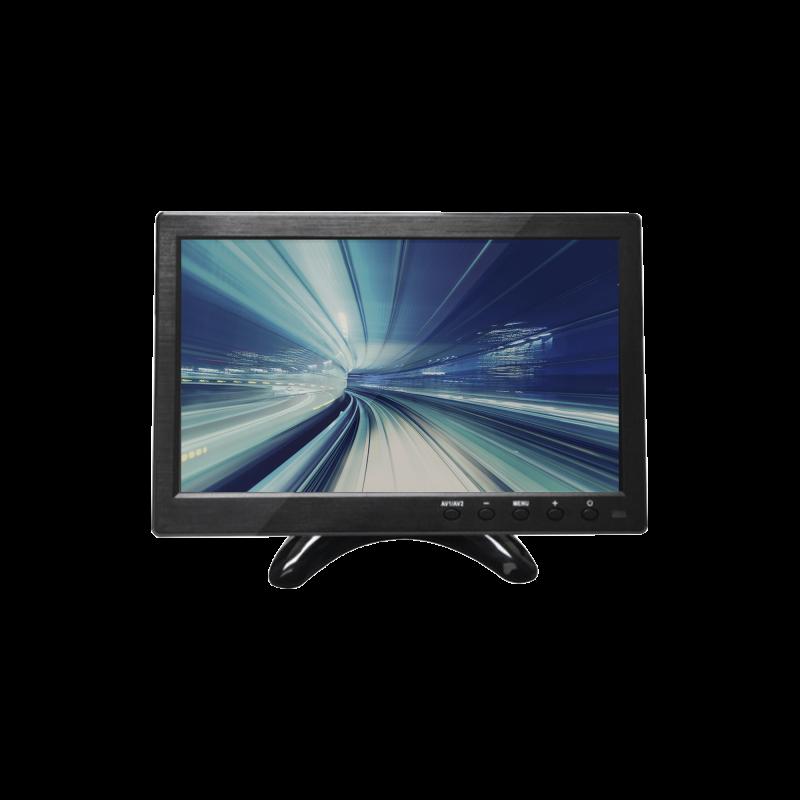 Monitor 10.1\" TFT-LCD ideal para colocar en vehículos o DVR/NVR. Entradas de video HDMI, VGA y RCA