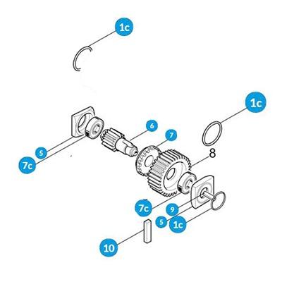 Arbol Lento con engrane de plástico para barreras GARD4, G4000 y G6000 119-RIG051
