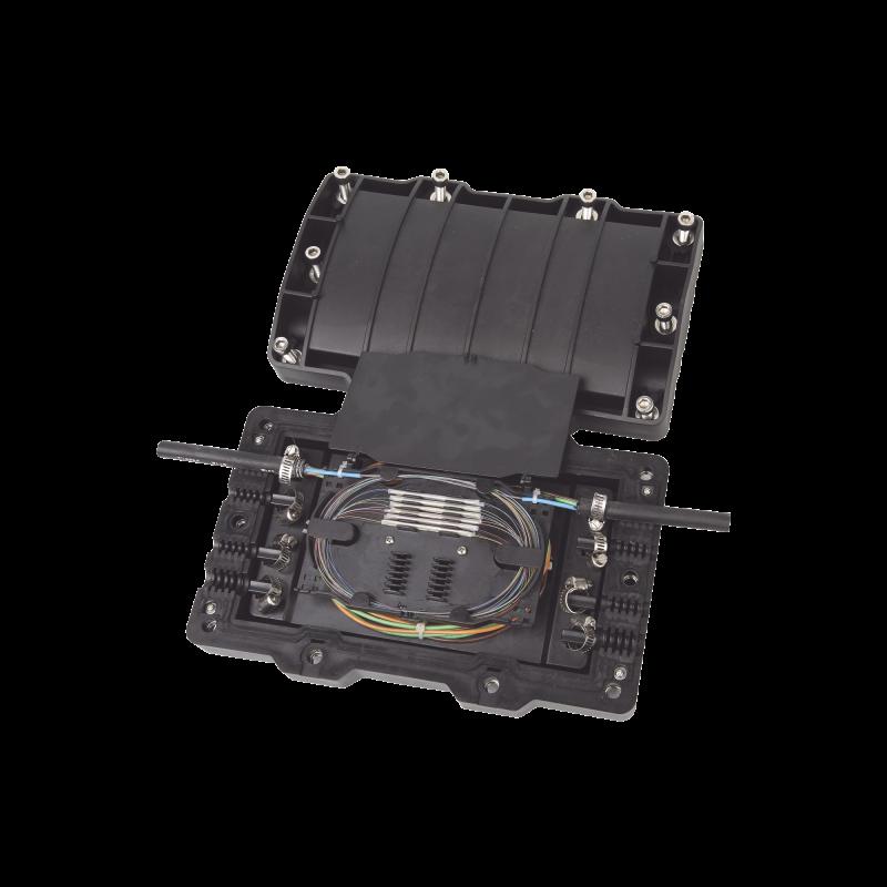 Caja de Distribución de Fibra Óptica Horizontal, hasta 48 empalmes, Exterior IP68 FOSC320-H8