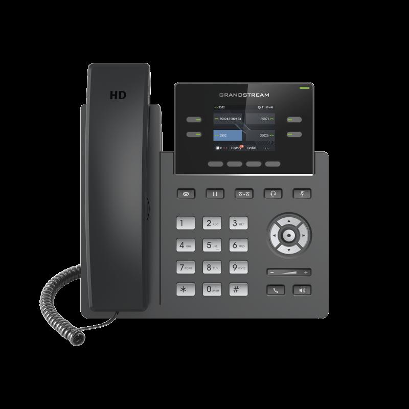 Teléfono IP Wi-Fi, Grado Operador, 2 líneas SIP con 2 cuentas, pantalla a color 2.4\", codec Opus,