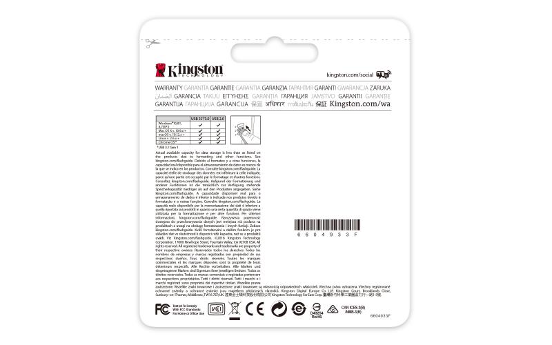 Kingston Technology DataTraveler 106 unidad flash USB 64 GB USB tipo A 3.2 Gen 1 (3.1 Gen 1) Negro, 