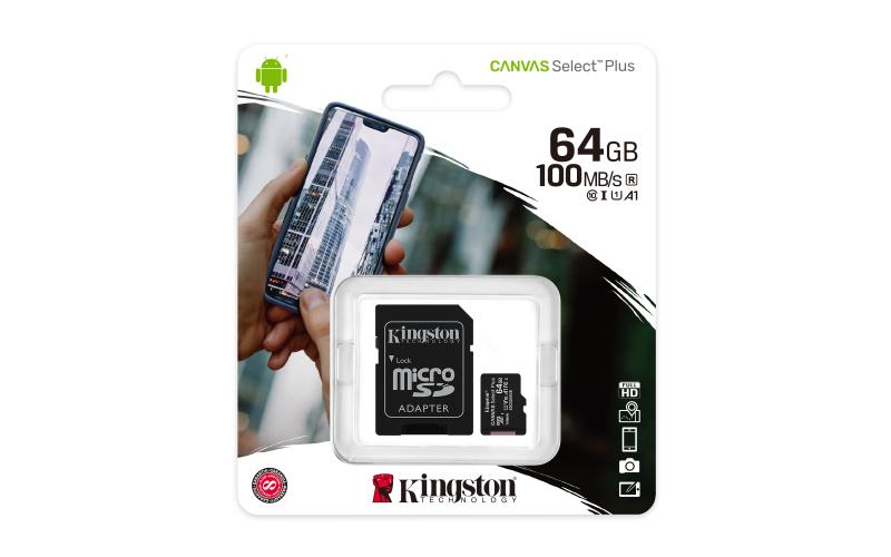 Kingston Technology Canvas Select Plus memoria flash 64 GB MicroSDXC Clase 10 UHS-I