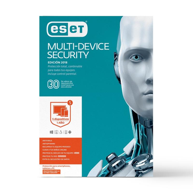 Antivirus ESET Multidevice Security - 5 licencias, 1 Año(s), Caja