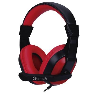 Audífonos GETTTECH GH-2100 - Rojo/negro, Alámbrico, 1.5 m