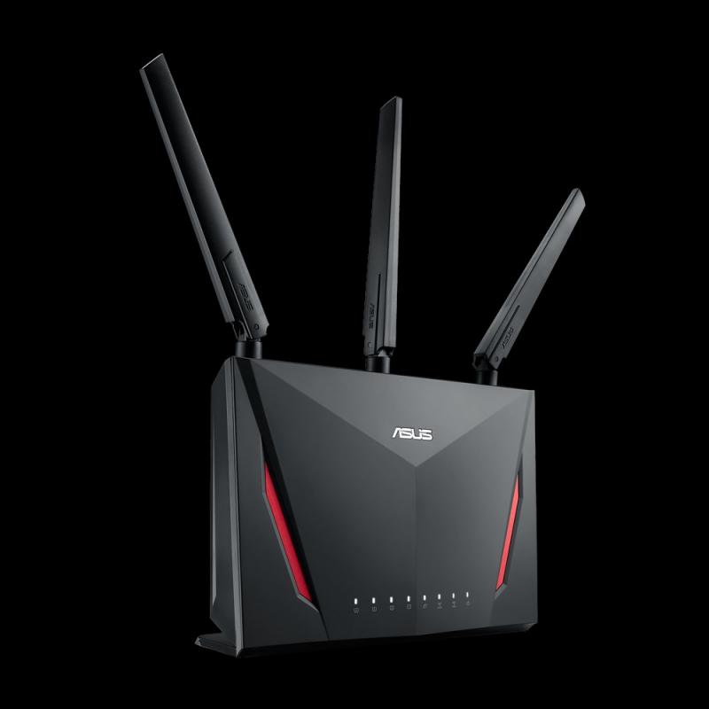 ASUS RT-AC86U router inalámbrico Doble banda (2,4 GHz / 5 GHz) Gigabit Ethernet Negro