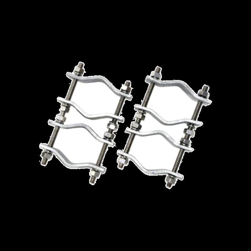 Juego de Dos Abrazaderas Dobles para Mástiles de 3.8 a 8.9 cm, con Separación entre centros de 12 