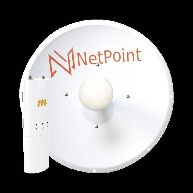 Kit de radio C5C con Antena NP2 de 34 dBi, Frecuencia (4.9-6.2 GHz), ideal para distancia de hasta 5