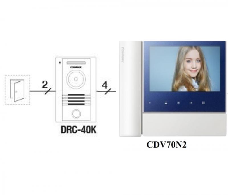 COMMAX CDV70N2DRC40KPAQ - Monitor color 7 pulgadas y frente de calle / Soporta 1 auricular / Conexio