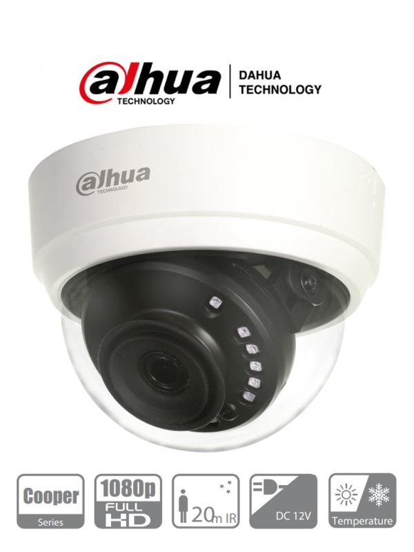 DAHUA COOPER D1A2128 - Camara Domo HDCVI 1080p/ 103 Grados de Apertura/  Lente de 2.8 mm/ IR 20 Mts/