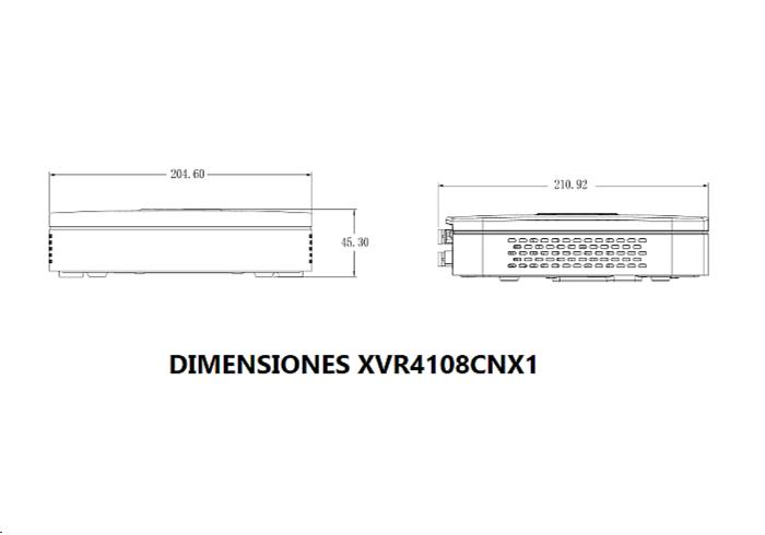 DAHUA XVR4108CNX1 - DVR 8 Canales  HDCVI pentahibrido  1080p  Lite / H265+ /  HDMI / VGA / 2 Ch IP a