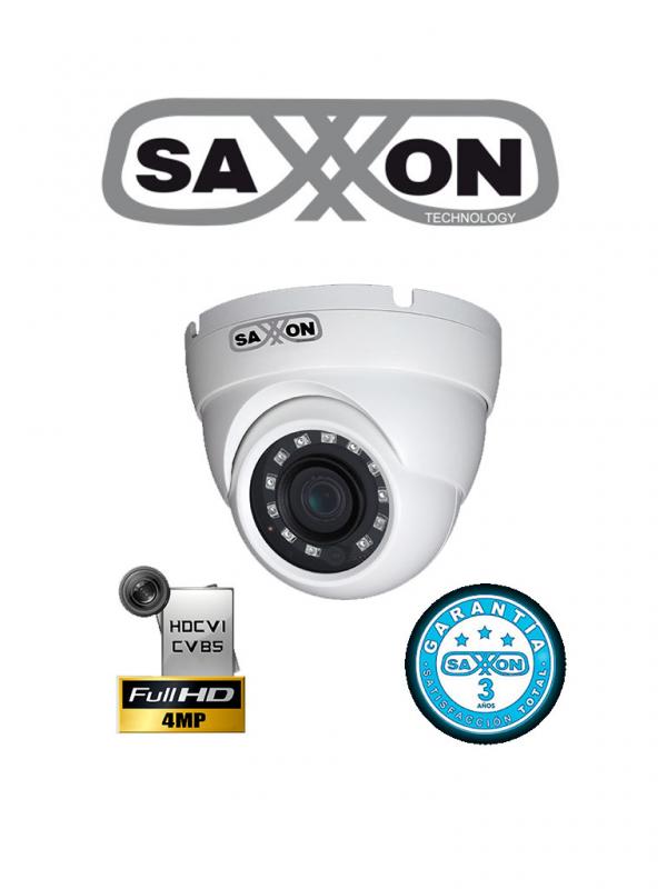 SAXXON PRO DF3640ME - Camara domo  HDCVI 4 megapixeles / CVBS / Lente 3.6 mm / Ir 30M / DWDR / IP67 