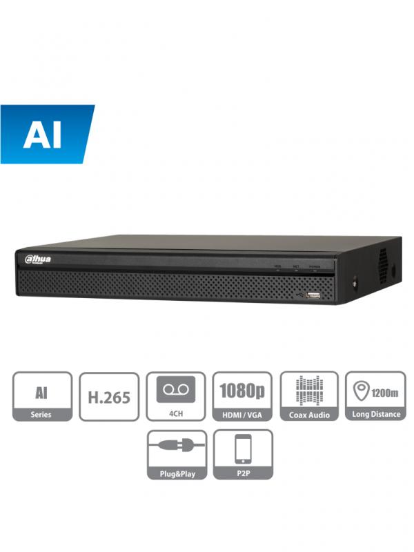 DAHUA XVR5104H-I- DVR de 4 Canales con IA de 5 Megapixeles Lite/ 4 MP Lite/ 1080p/ H.265+/ SMD Plus/