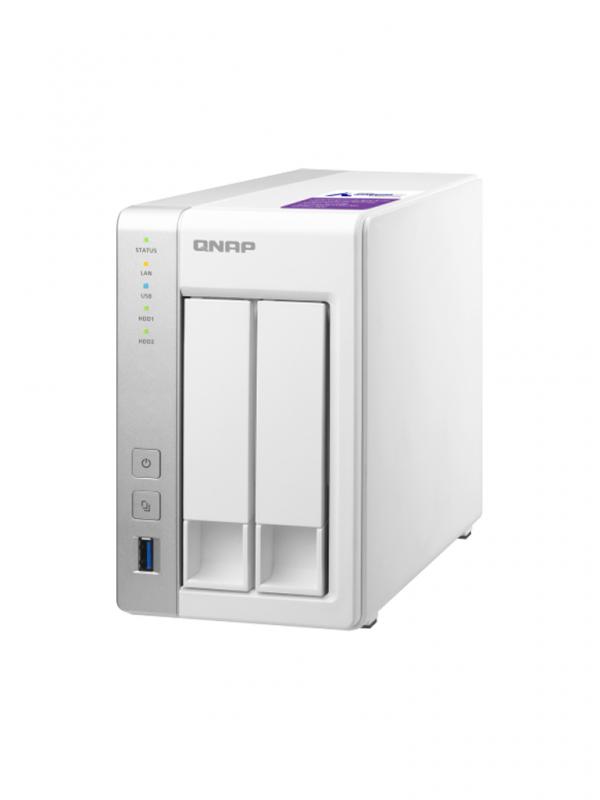 QNAP TS231P - NAS Sistema de almacenamiento en red / Servidor de archivos / Hasta 2  HDD / 1GB RAM /