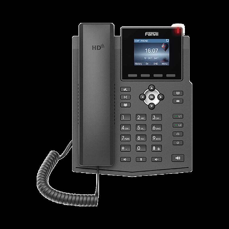 Teléfono IP empresarial para 4 líneas SIP con pantalla LCD de 2.4 pulgadas a color, Opus y confere