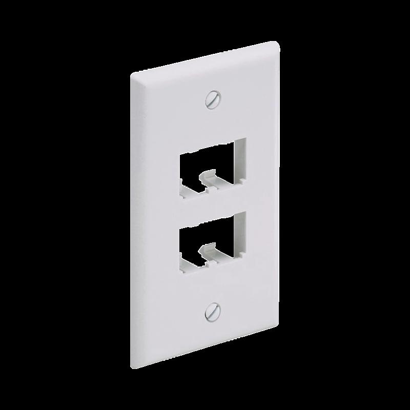 Placa de Pared Vertical Clásica, Salida Para 4 Puertos Mini-Com, Color Blanco Mate CFP4IW