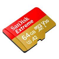 MEMORIA SANDISK EXTREME 64GB MICRO SDXC 160MB/S 4K CLASE 10 A2 V30 C/ADAPTADOR SDSQXA2-064G-GN6MA.