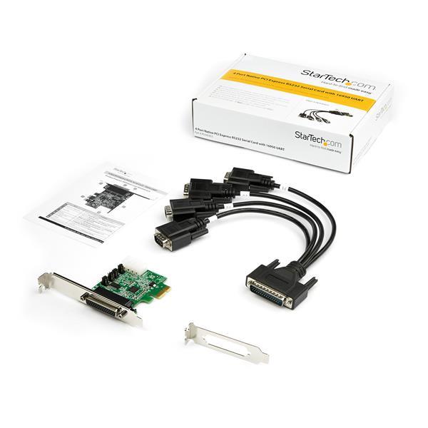StarTech.com Tarjeta Adaptadora Serial PCI Express RS232 de 4 Puertos - UART 16950