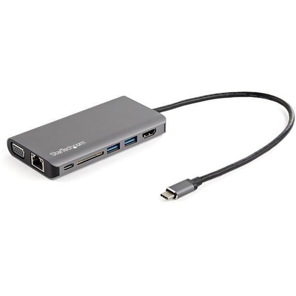 StarTech.com Adaptador USB-C Multipuertos con HDMI / VGA - Entrega de Alimentación - SD - Ethernet 